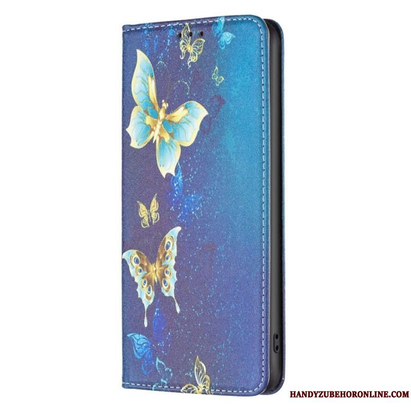 Cover iPhone 14 Pro Flip Cover Sommerfugle