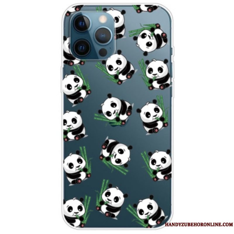 Cover iPhone 14 Pro Gennemsigtige Små Pandaer