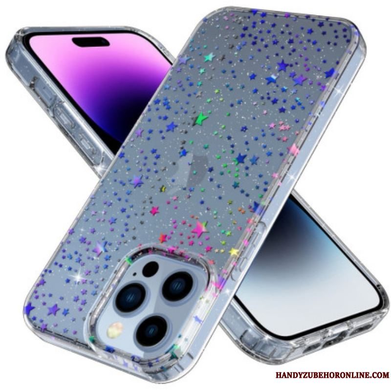 Cover iPhone 14 Pro Gennemsigtige Stjerner