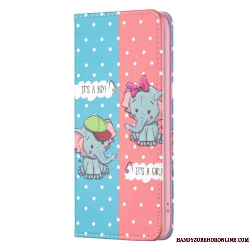 Cover iPhone 14 Pro Max Flip Cover Baby Elefanter