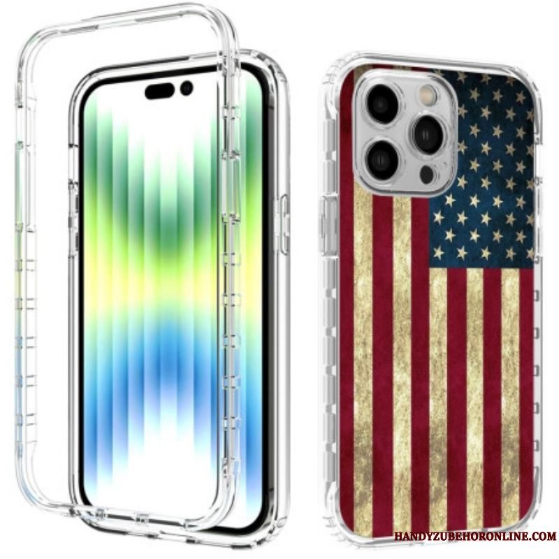 Cover iPhone 14 Pro Max Forstærket Amerikansk Flag