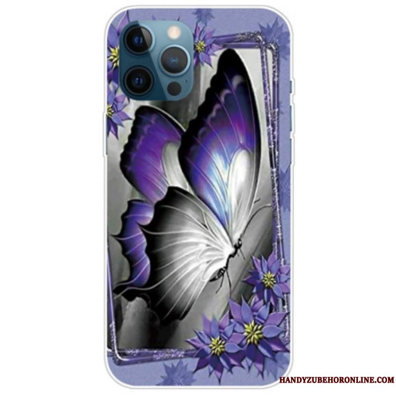 Cover iPhone 14 Pro Max Lilla Sommerfugl