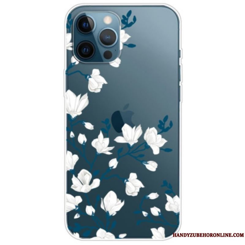 Cover iPhone 14 Pro Sømløse Hvide Blomster