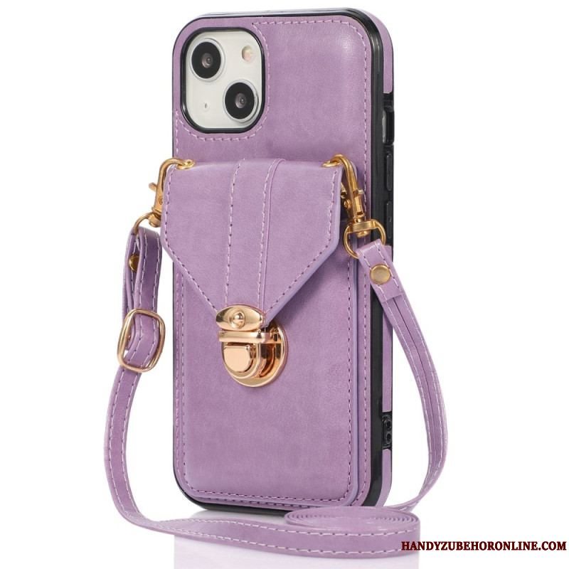 Cover iPhone 14 Punge Etui Crossbody Tegnebog