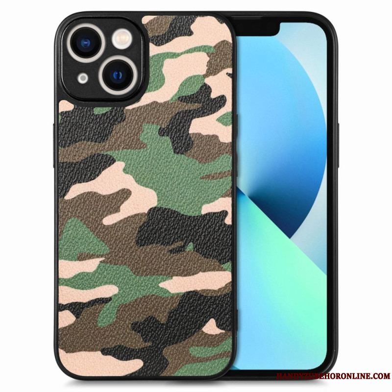 Cover iPhone 15 Camouflage I Imiteret Læder