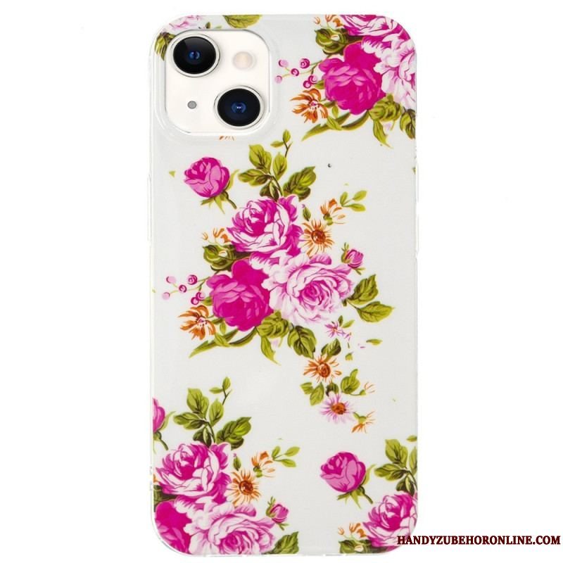 Cover iPhone 15 Plus Fluorescerende Blomster