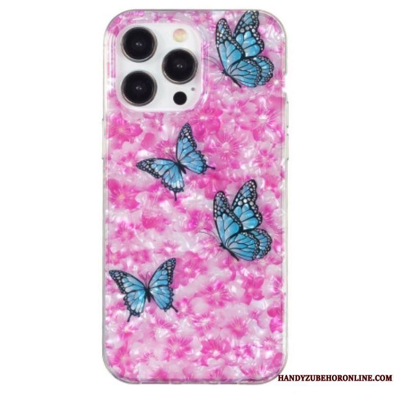 Cover iPhone 15 Pro Blomster Og Sommerfugle