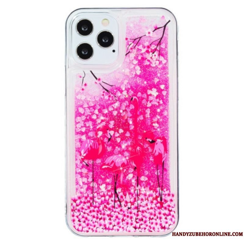 Cover iPhone 15 Pro Flamingo Glitter