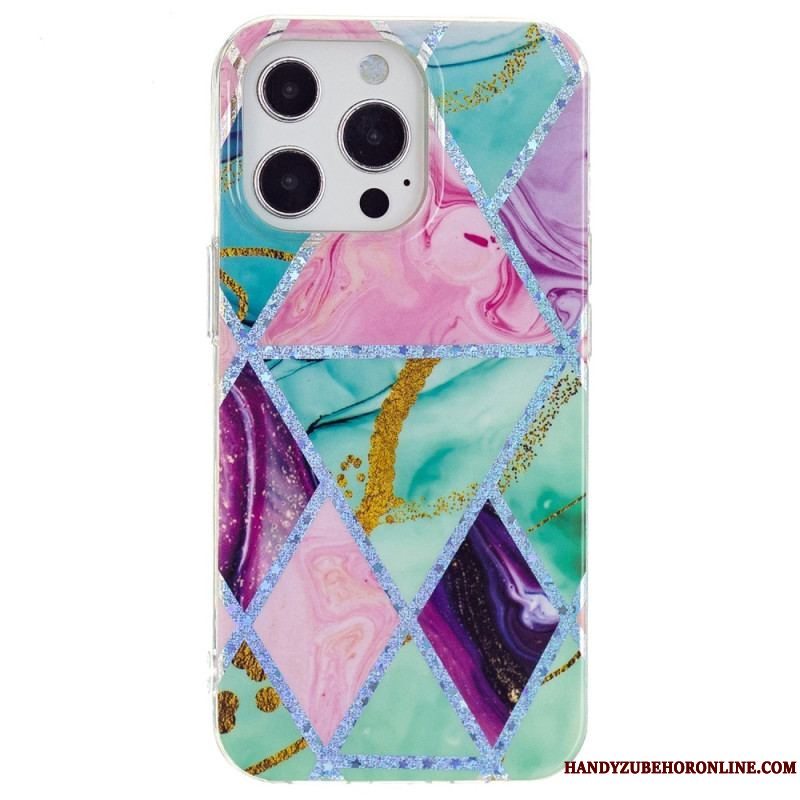 Cover iPhone 15 Pro Geometrisk Marmor