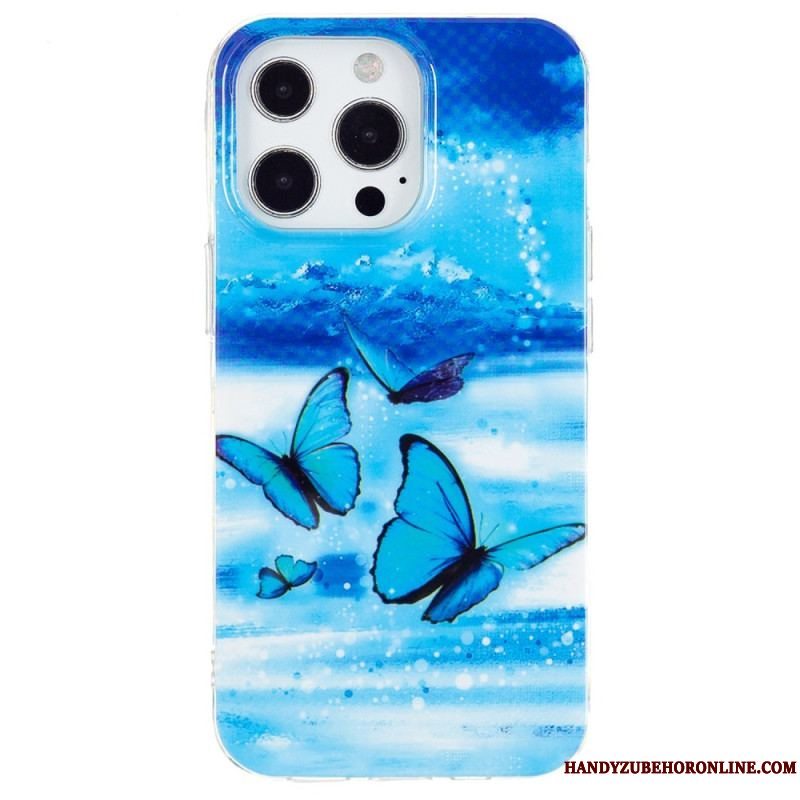 Cover iPhone 15 Pro Max Fluorescerende Sommerfugle