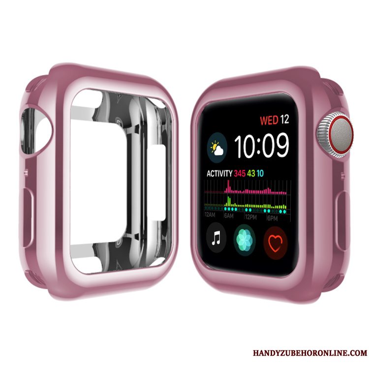 Etui Apple Watch Series 4 Blød Belægning Lyserød, Cover Apple Watch Series 4 Tasker Pu