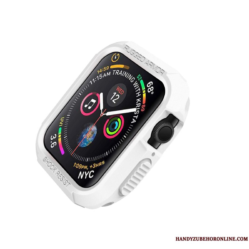 Etui Apple Watch Series 4 Silikone Anti-fald Hvid, Cover Apple Watch Series 4 Beskyttelse