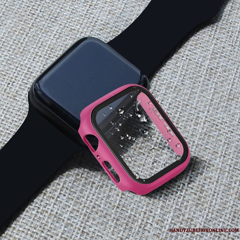 Etui Apple Watch Series 4 Tasker Ramme Rød, Cover Apple Watch Series 4 Beskyttelse Skærmbeskyttelse Hærdning
