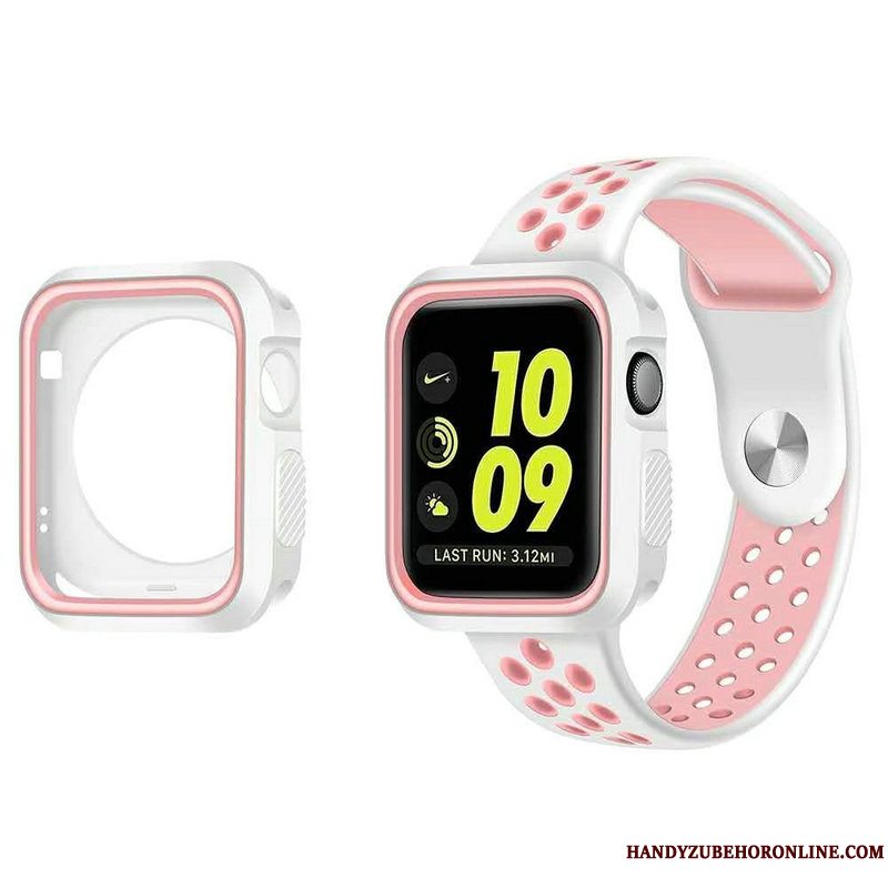 Etui Apple Watch Series 5 Silikone Sport Udstrålende, Cover Apple Watch Series 5 Beskyttelse Hvid