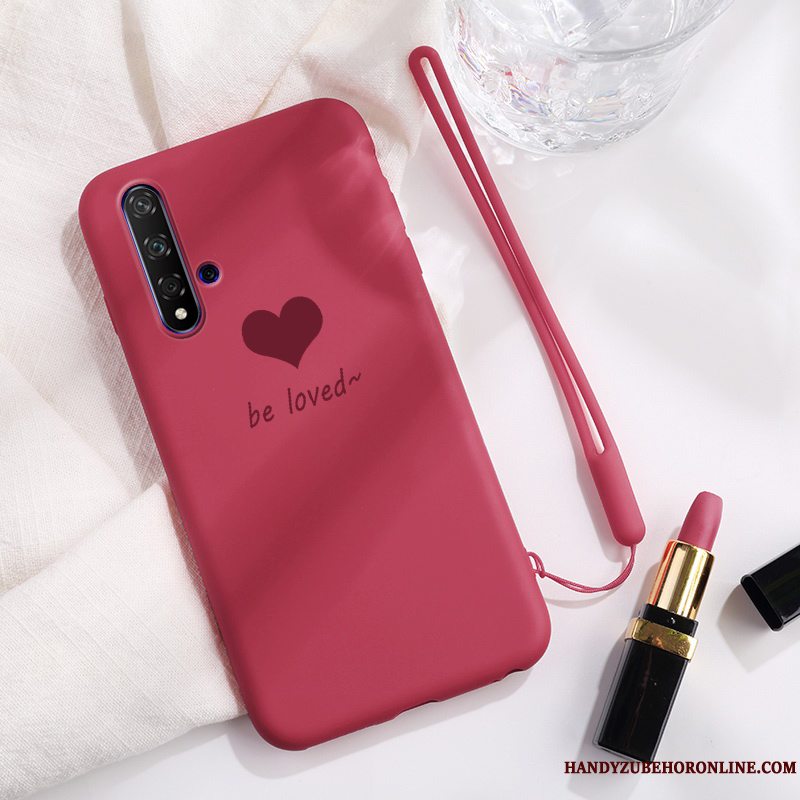 Etui Honor 20 Beskyttelse Nubuck Tynd, Cover Honor 20 Kreativ Trendy Rød