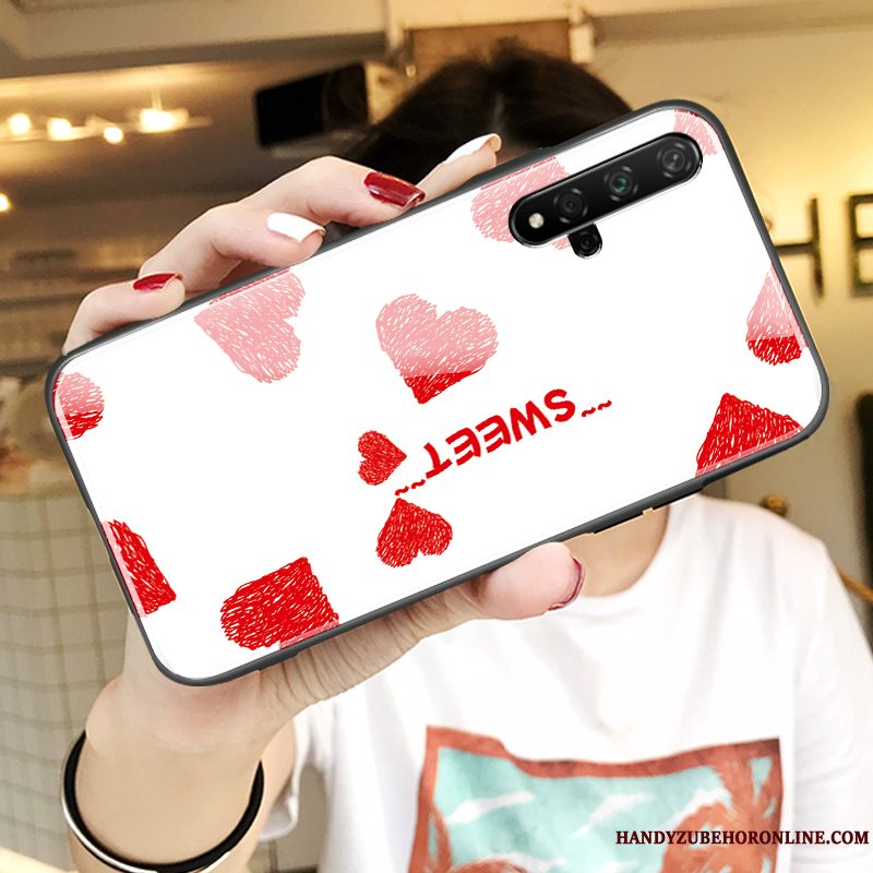 Etui Honor 20 Tasker Elskeren Hvid, Cover Honor 20 Cartoon Tynd Net Red