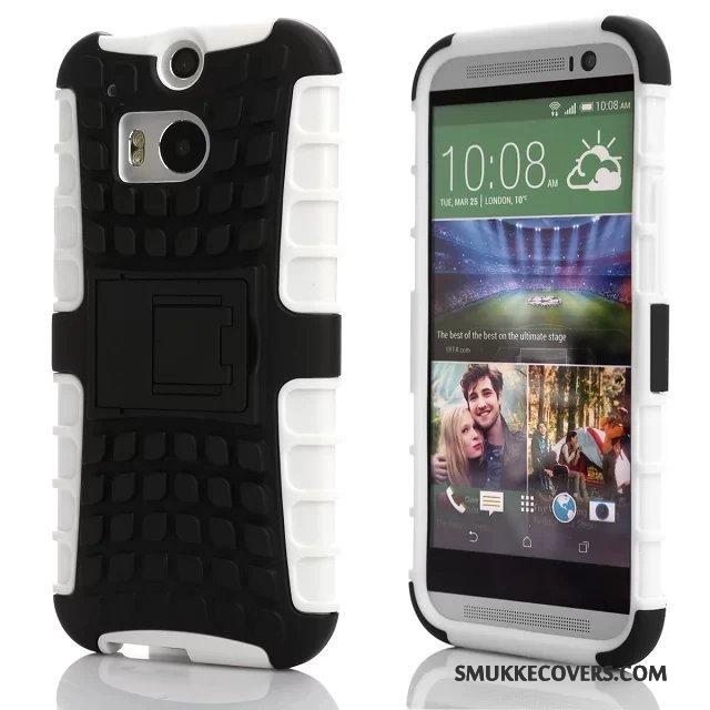 Etui Htc One M8 Support Hvid Af Personlighed, Cover Htc One M8 Beskyttelse Tre Forsvar Anti-fald