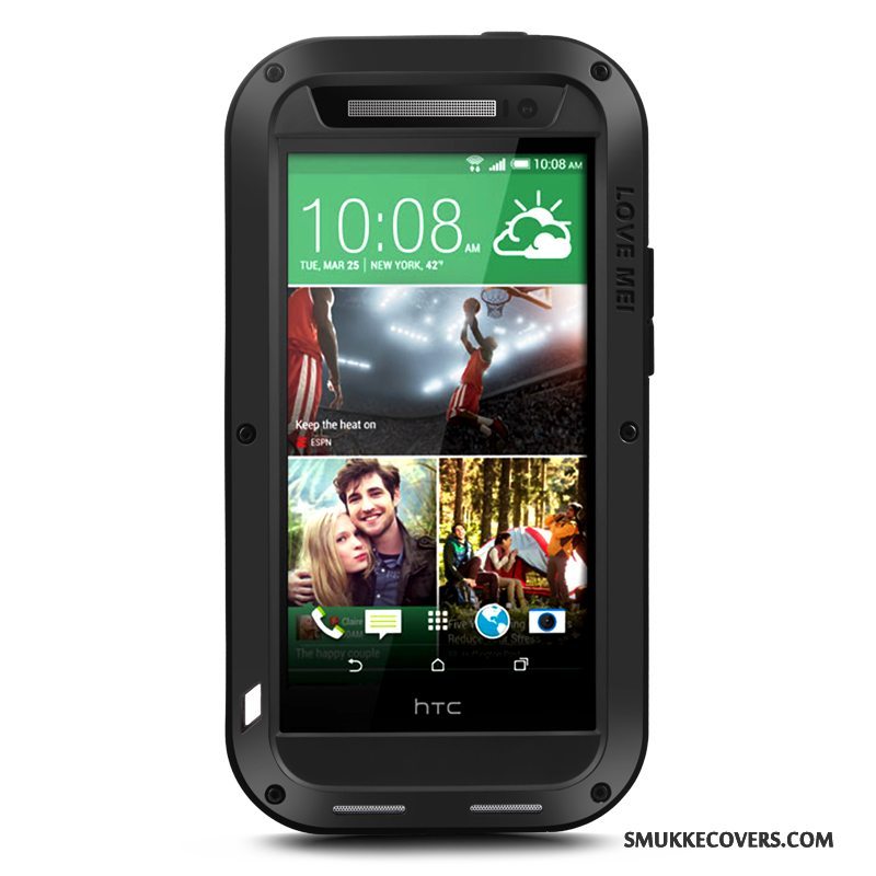 Etui Htc One M8 Tasker Nubuck Sort, Cover Htc One M8 Beskyttelse Tre Forsvar Anti-fald