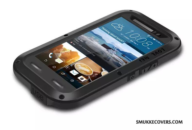 Etui Htc One M9 Silikone Vandtætte Sort, Cover Htc One M9 Beskyttelse Anti-fald Telefon