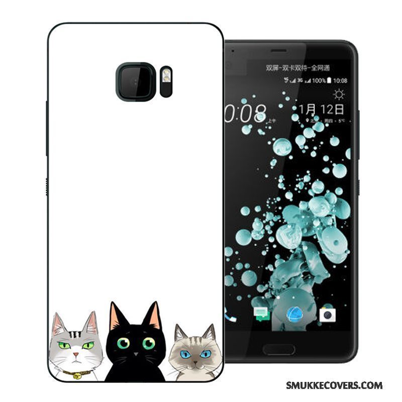 Etui Htc U Ultra Malet Anti-fald Hård, Cover Htc U Ultra Cartoon Hvid Telefon