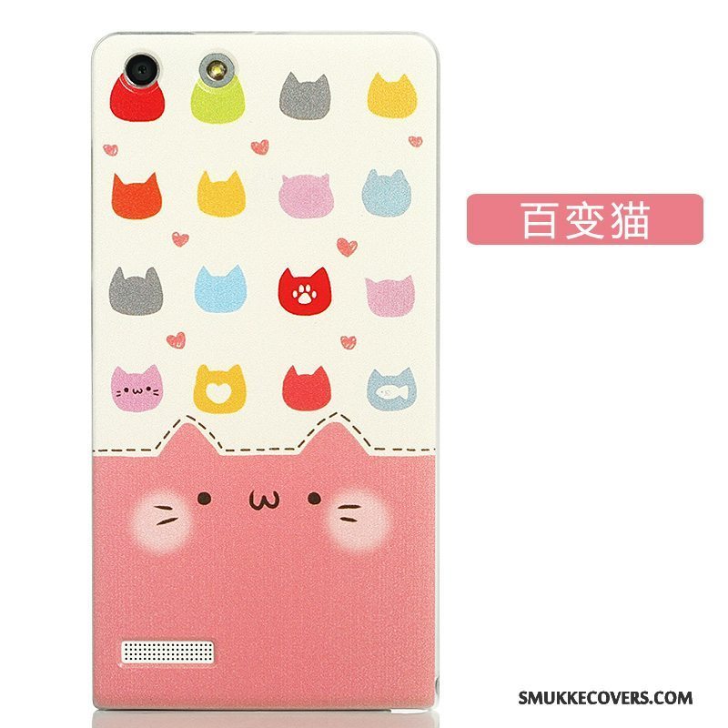 Etui Huawei Ascend G6 Cartoon Lyserød Tynd, Cover Huawei Ascend G6 Kreativ Af Personlighed Telefon