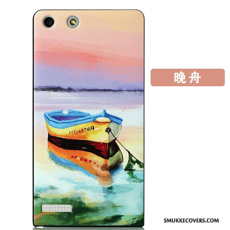 Etui Huawei Ascend G6 Cartoon Telefontynd, Cover Huawei Ascend G6 Malet Bagdæksel Hård