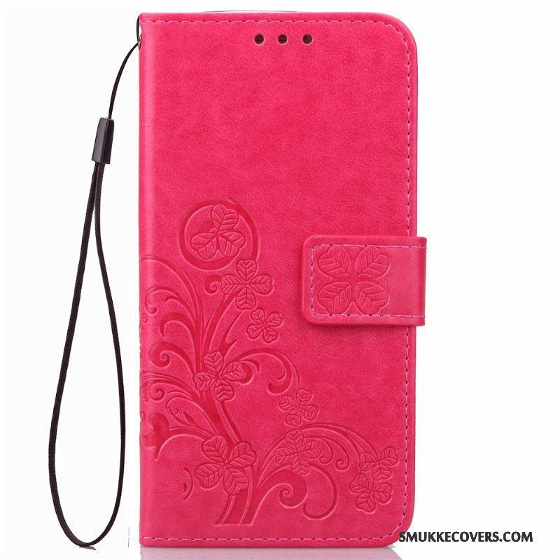 Etui Huawei Ascend G6 Læder Trend Anti-fald, Cover Huawei Ascend G6 Folio Rød Telefon