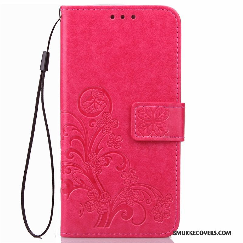 Etui Huawei Ascend G6 Læder Trend Anti-fald, Cover Huawei Ascend G6 Folio Rød Telefon