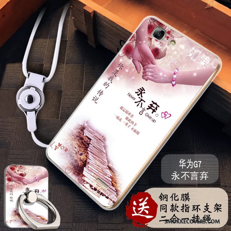Etui Huawei Ascend G7 Blød Lyserød Telefon, Cover Huawei Ascend G7 Tasker Anti-fald