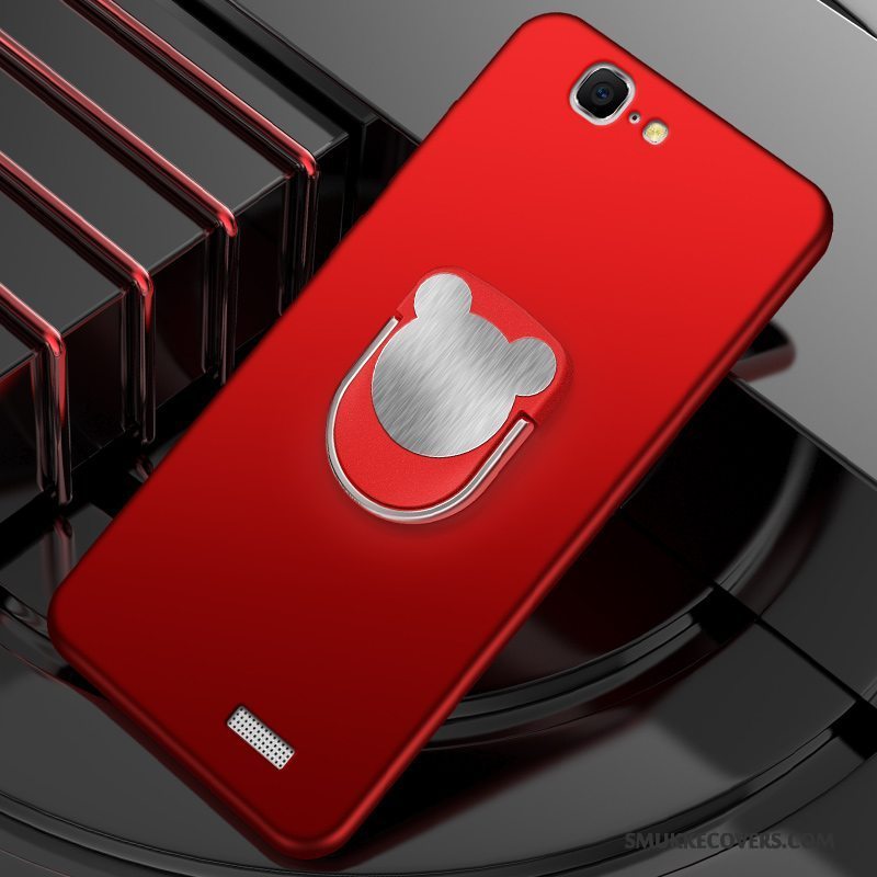 Etui Huawei Ascend G7 Blød Rød Simple, Cover Huawei Ascend G7 Silikone Anti-fald Nubuck