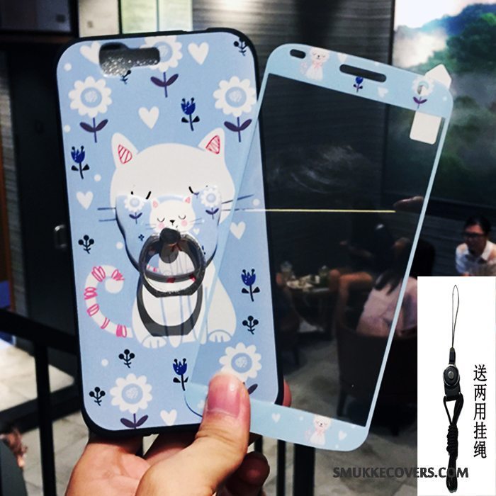 Etui Huawei Ascend G7 Blød Telefonlyseblå, Cover Huawei Ascend G7 Cartoon Smuk