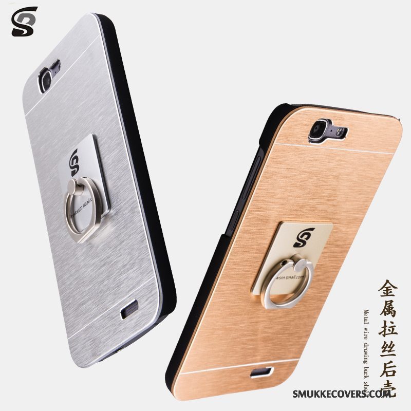 Etui Huawei Ascend G7 Metal Nubuck Anti-fald, Cover Huawei Ascend G7 Beskyttelse Guld Trend