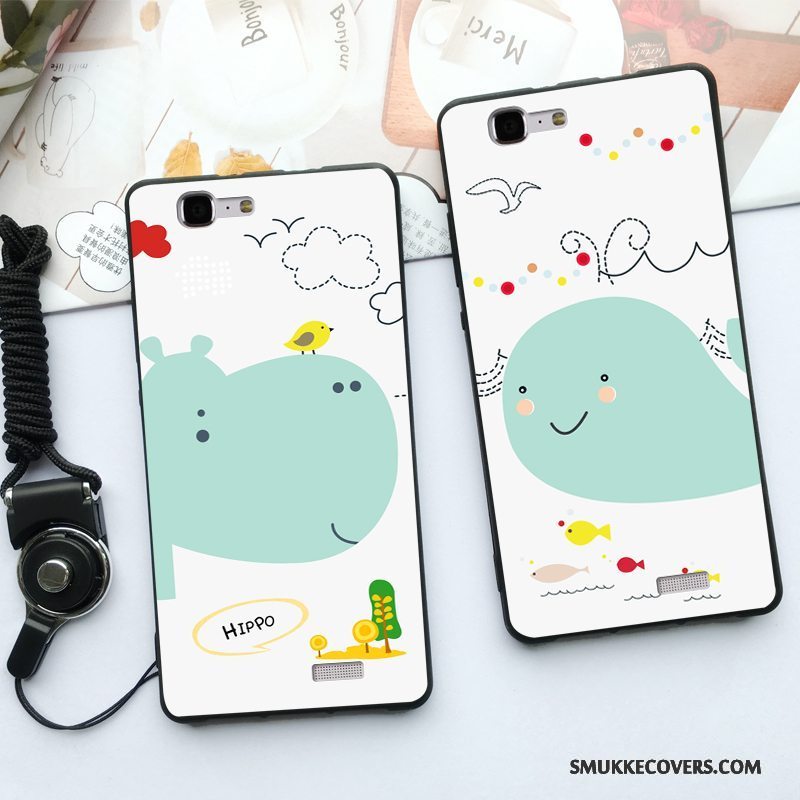 Etui Huawei Ascend G7 Silikone Hængende Ornamenter Telefon, Cover Huawei Ascend G7 Cartoon Lyse Grøn