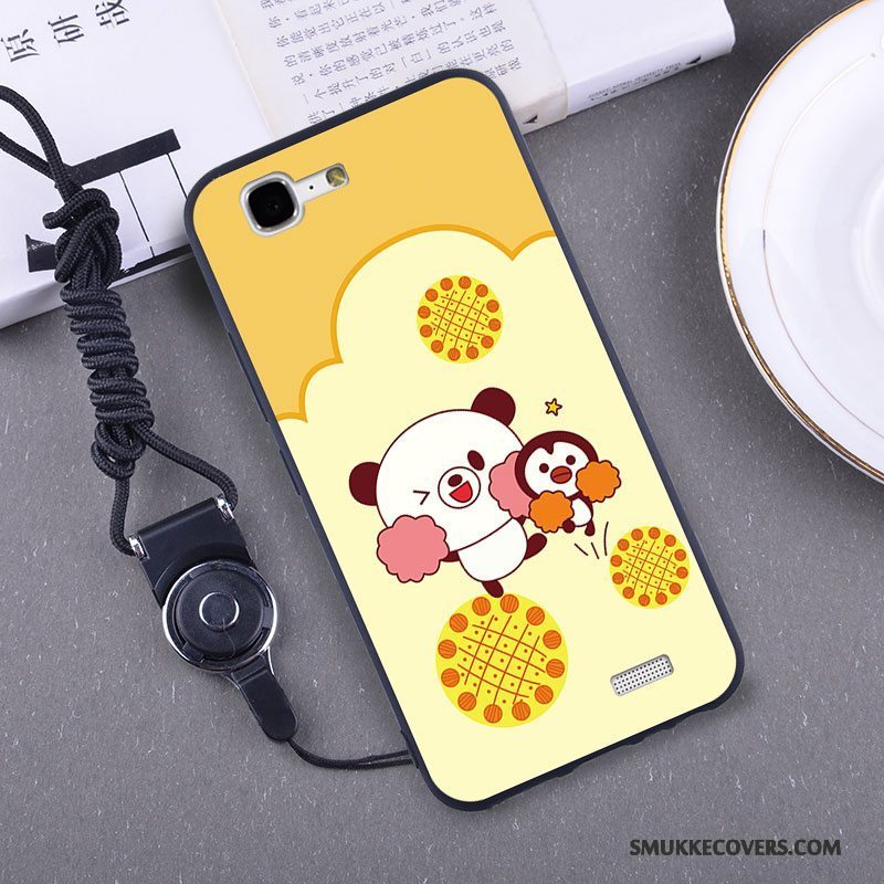 Etui Huawei Ascend G7 Silikone Hængende Ornamenter Telefon, Cover Huawei Ascend G7 Skærmbeskyttelse Gul
