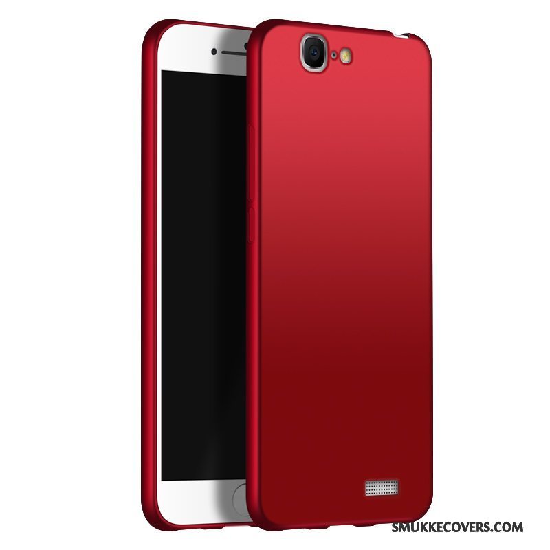 Etui Huawei Ascend G7 Silikone Simple Telefon, Cover Huawei Ascend G7 Blød Nubuck Rød