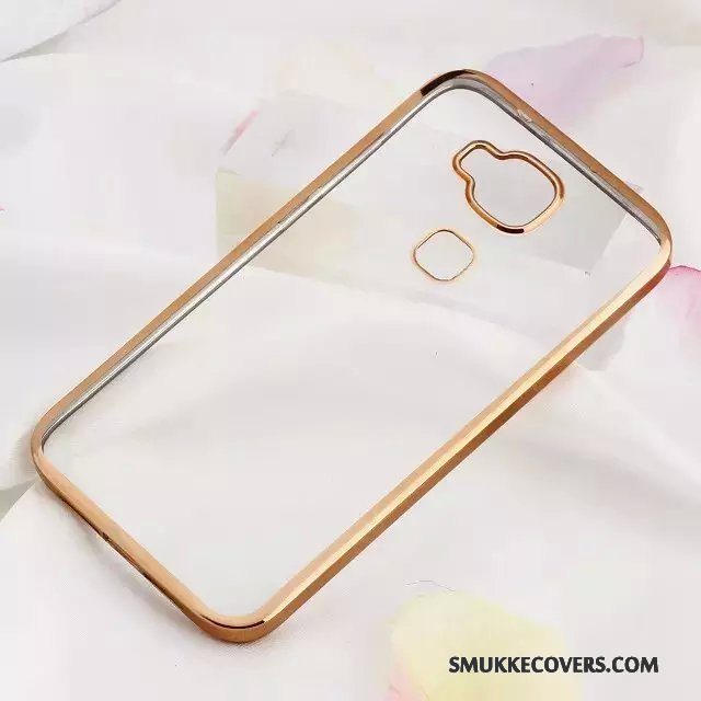 Etui Huawei G7 Plus Beskyttelse Gennemsigtig Guld, Cover Huawei G7 Plus Blød Telefon