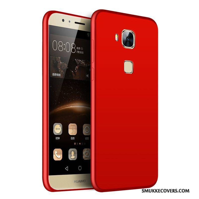 Etui Huawei G7 Plus Beskyttelse Nubuck Telefon, Cover Huawei G7 Plus Tasker Trend Rød