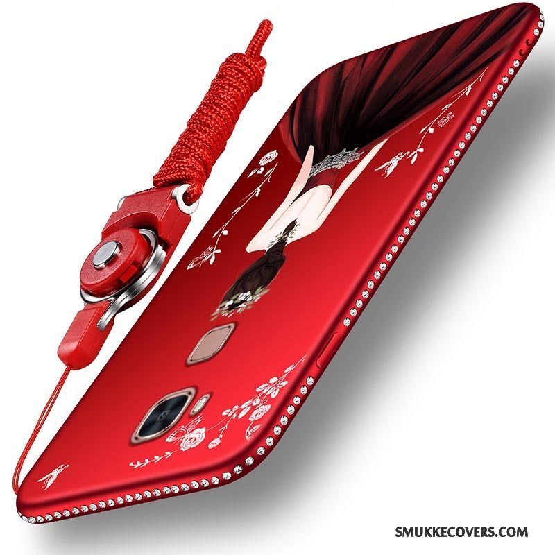 Etui Huawei G7 Plus Blød Nubuck Telefon, Cover Huawei G7 Plus Beskyttelse Rød Anti-fald