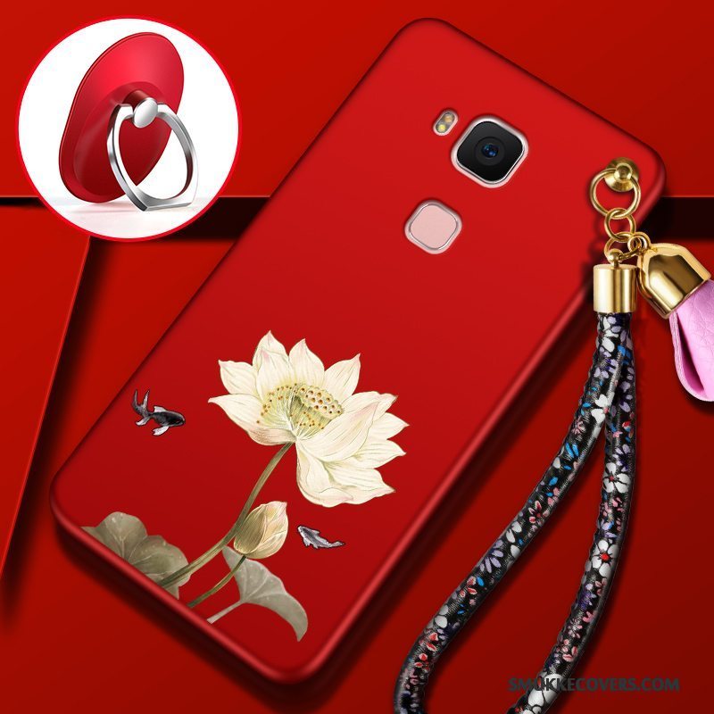 Etui Huawei G7 Plus Blød Telefonnubuck, Cover Huawei G7 Plus Beskyttelse Rød Anti-fald