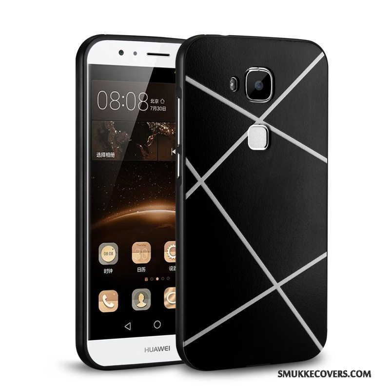 Etui Huawei G7 Plus Metal Bagdæksel Telefon, Cover Huawei G7 Plus Ramme Sort