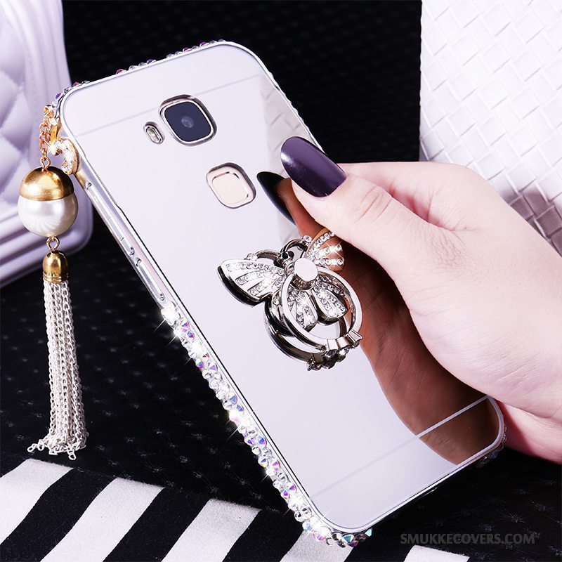 Etui Huawei G7 Plus Metal Ramme Telefon, Cover Huawei G7 Plus Strass Hård Trend