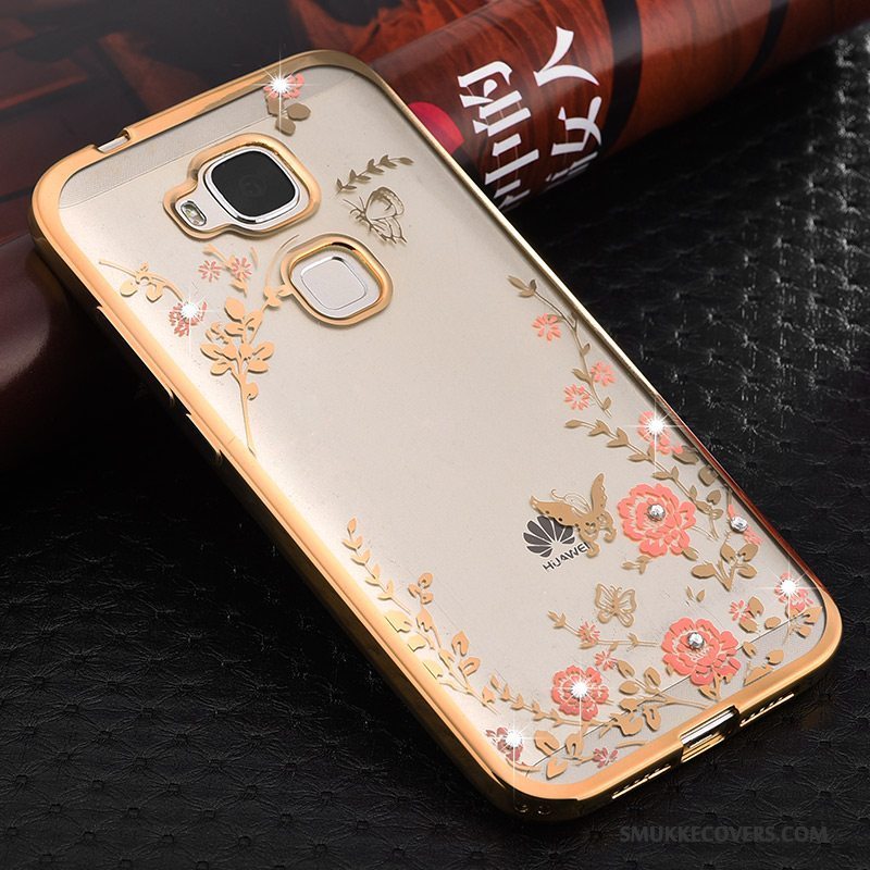 Etui Huawei G7 Plus Silikone Anti-fald Guld, Cover Huawei G7 Plus Tasker Telefon