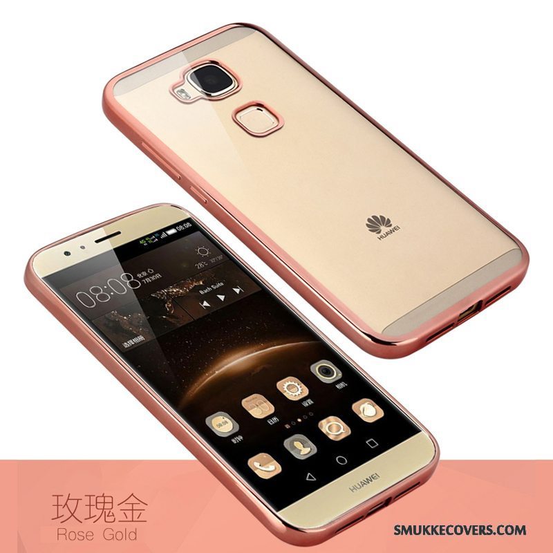 Etui Huawei G7 Plus Silikone Telefongennemsigtig, Cover Huawei G7 Plus Beskyttelse Lyserød Trend