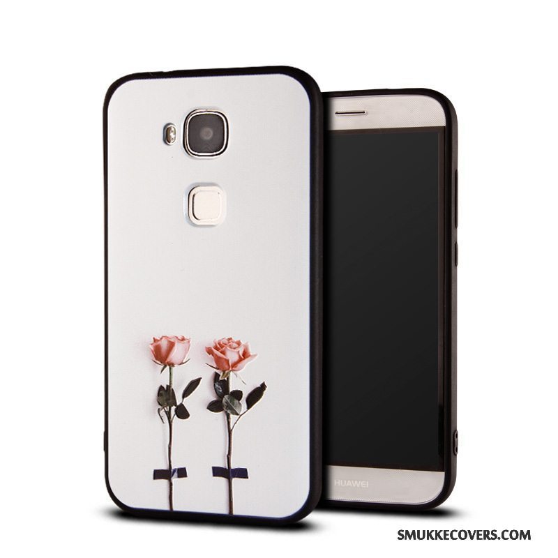 Etui Huawei G7 Plus Tasker Hvid Telefon, Cover Huawei G7 Plus Blomster Anti-fald