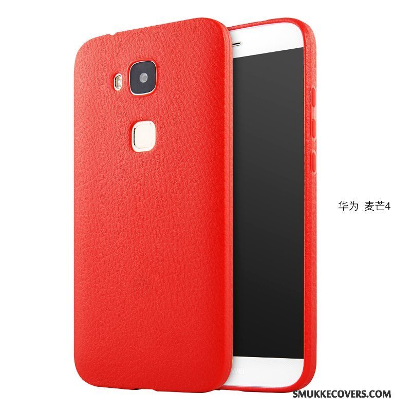 Etui Huawei G7 Plus Tasker Rød Anti-fald, Cover Huawei G7 Plus Blød Gennemsigtig Telefon