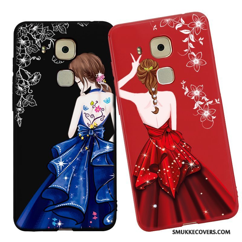 Etui Huawei G9 Plus Blød Anti-fald Sort, Cover Huawei G9 Plus Tasker Telefonrød