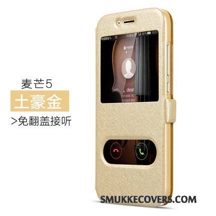Etui Huawei G9 Plus Læder Anti-fald Guld, Cover Huawei G9 Plus Folio Telefon