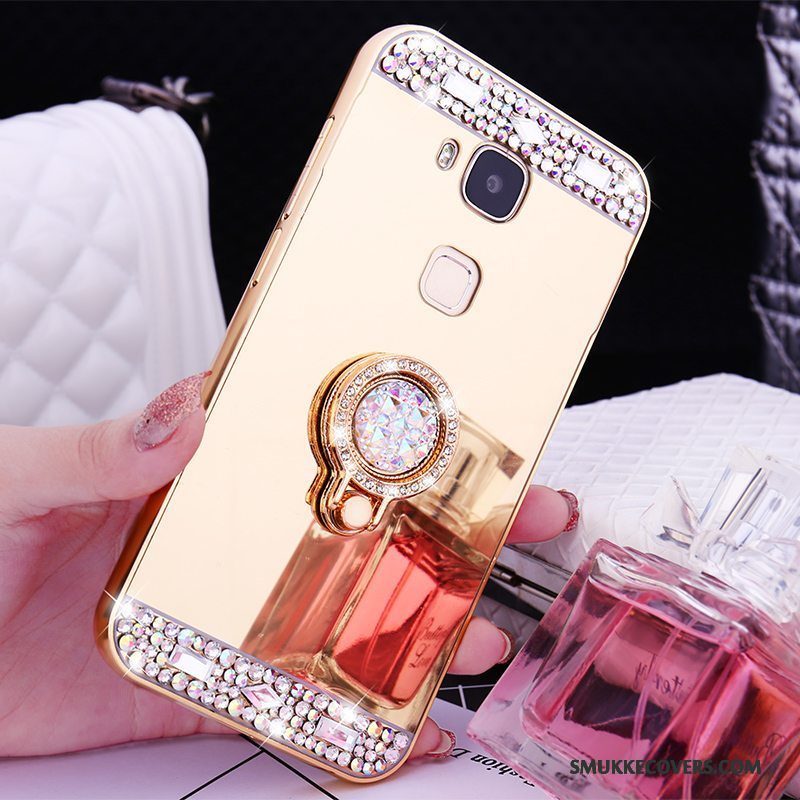 Etui Huawei G9 Plus Metal Rosa Guld Ramme, Cover Huawei G9 Plus