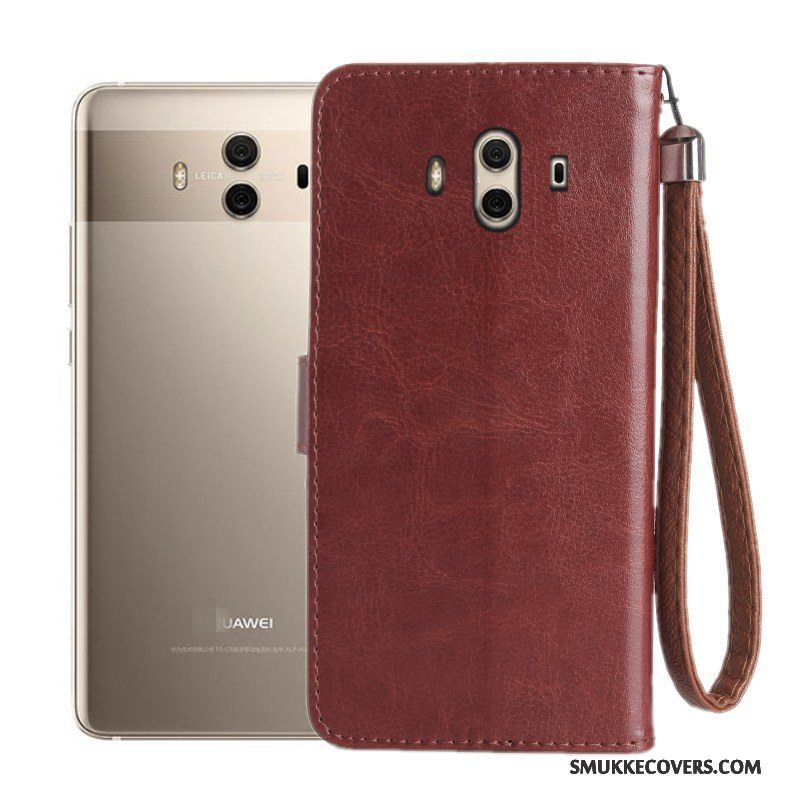 Etui Huawei Mate 10 Beskyttelse Anti-fald Telefon, Cover Huawei Mate 10 Læder Vinrød