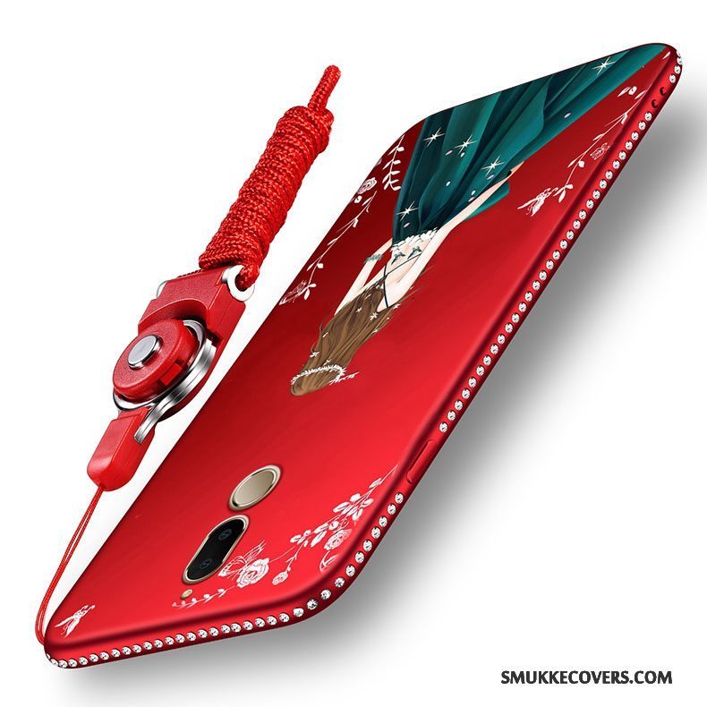 Etui Huawei Mate 10 Lite Blød Trend Nubuck, Cover Huawei Mate 10 Lite Tasker Anti-fald Rød
